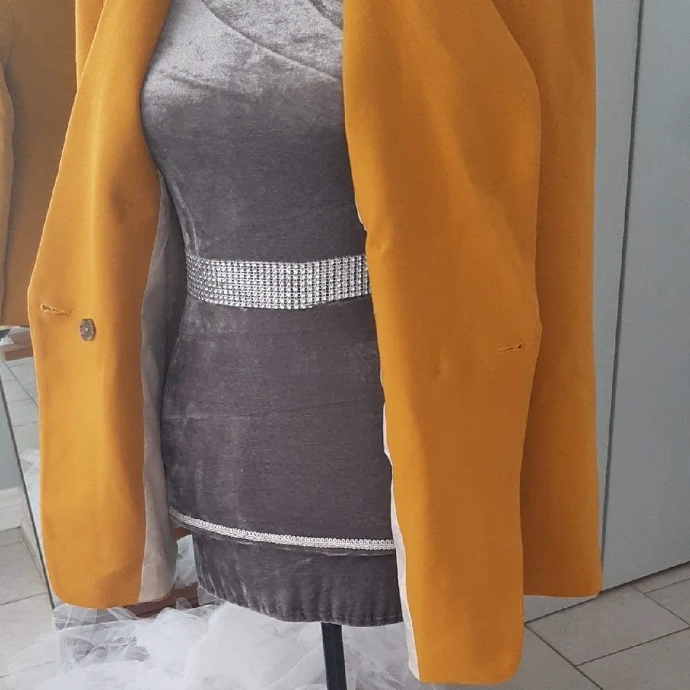 2 PC Banana Republic🔥HARVEST GOLD🔥JACKET➕DRESS Taylored Sz 4 - Picture 8 of 16